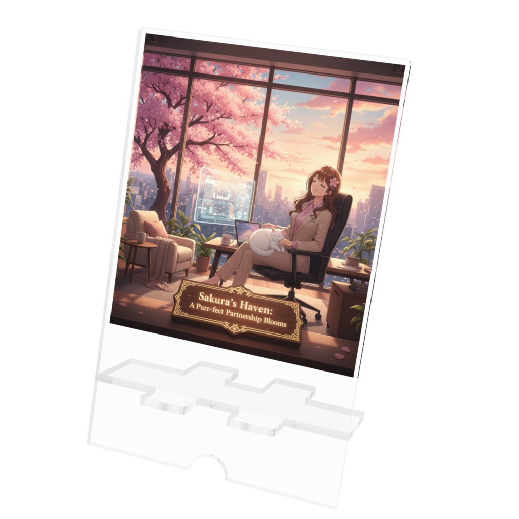 【sakura universe】窓辺のひととき🌸 さくらとハクアのアクリルスマホスタンド