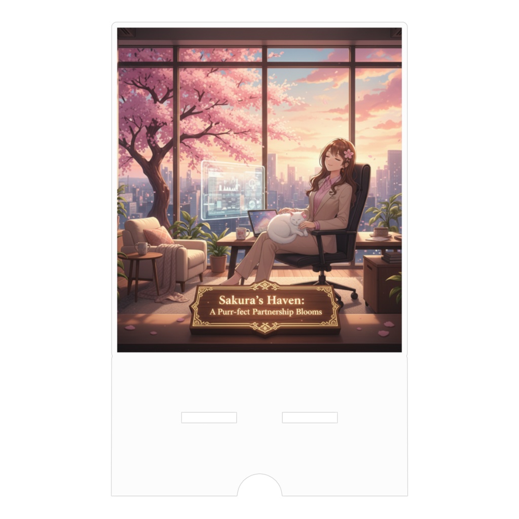 【sakura universe】窓辺のひととき🌸 さくらとハクアのアクリルスマホスタンド