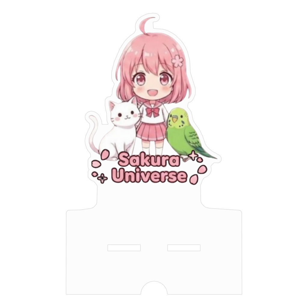 【Sakura Universe】みんなと一緒!ちびさくら&白玉・ワカバのアクリルスマホスタンド ちびキャラVer. (ポップ&キュート!)