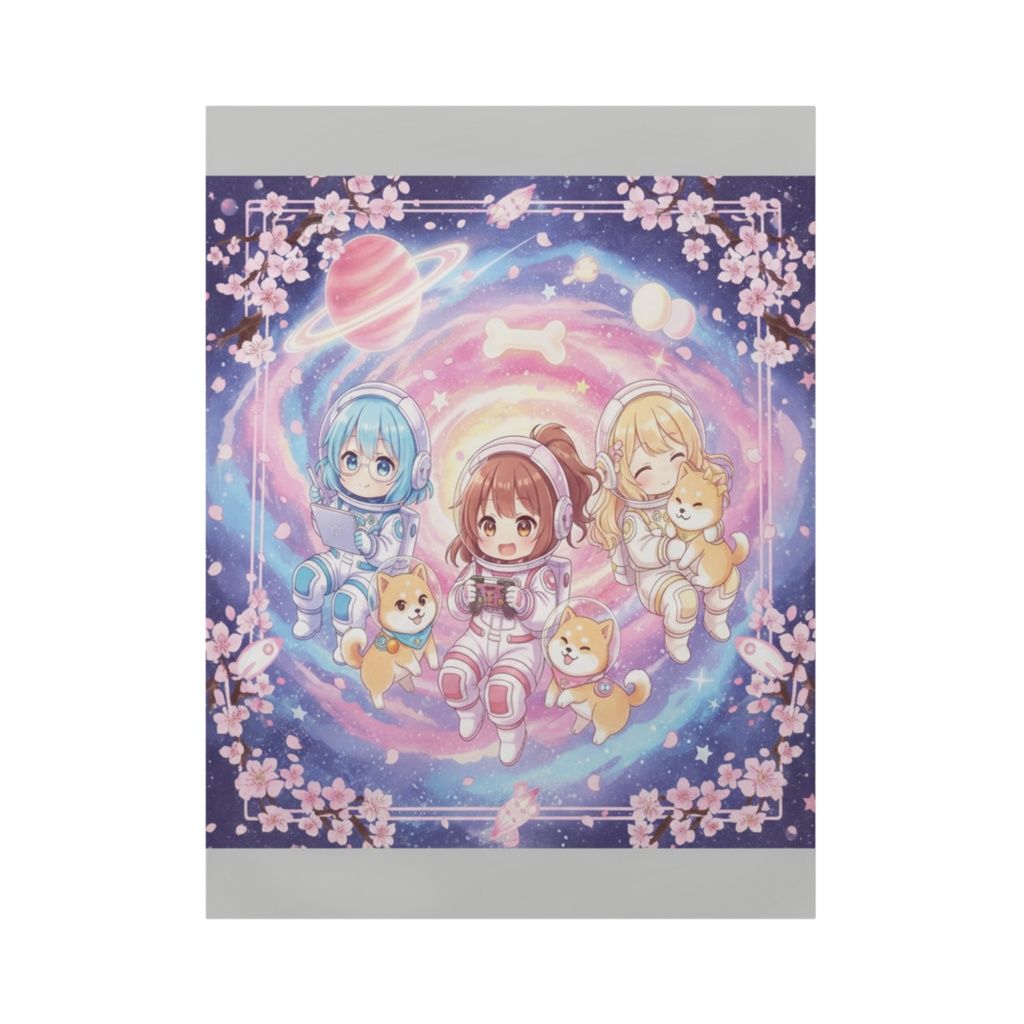 🚀🌸銀河も食卓も制圧っ!?Sakura Universe★柴犬小隊の宇宙大冒険テーブルクロス🐶🌌✨