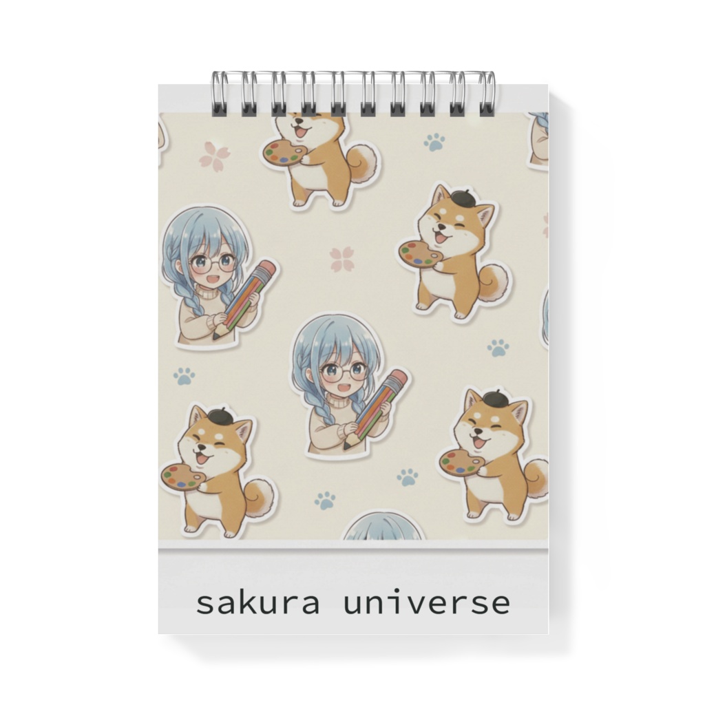 ​【sakura universe】北欧風テキスタイルメモ帳／さくら＆ゆず総柄