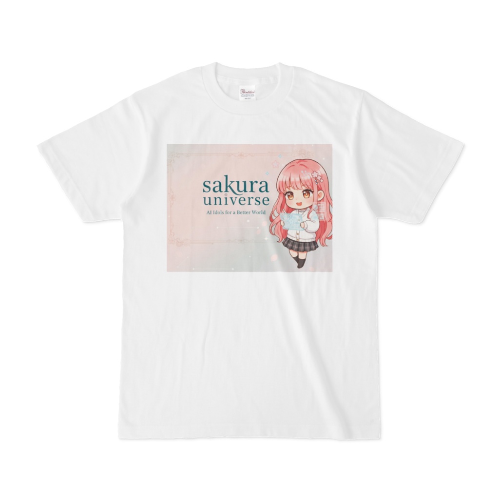 Cute Anime Girl "Sakura" T-Shirt | Sakura Universe Original Logo | Harajuku Style Soft Cotton Tee | Gift for Japan Lovers （キュートなアニメガール「さくら」Tシャツ | Sakura Universe オリジナルロゴ | 原宿スタイル ソフトコットンT | す
