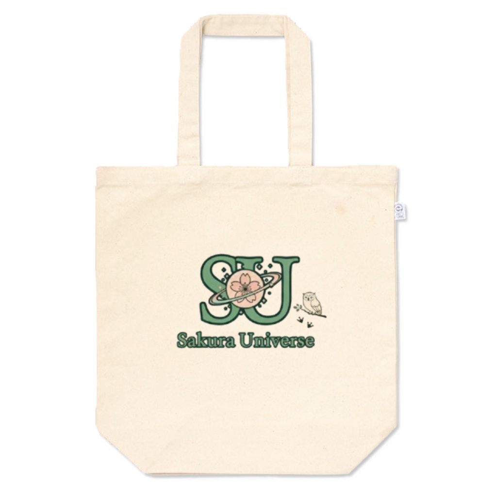 【Simple & Stylish】Sakura Universe ロゴトートバッグ / "SU" Logo Natural Tote