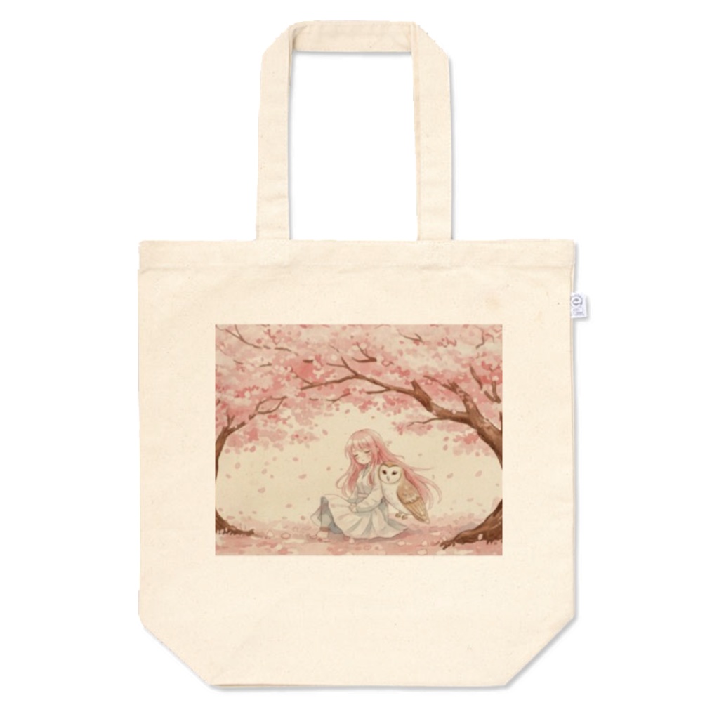 【癒やしの春】さくら＆フクちゃん お花見トートバッグ / "Spring Healing" Art Tote