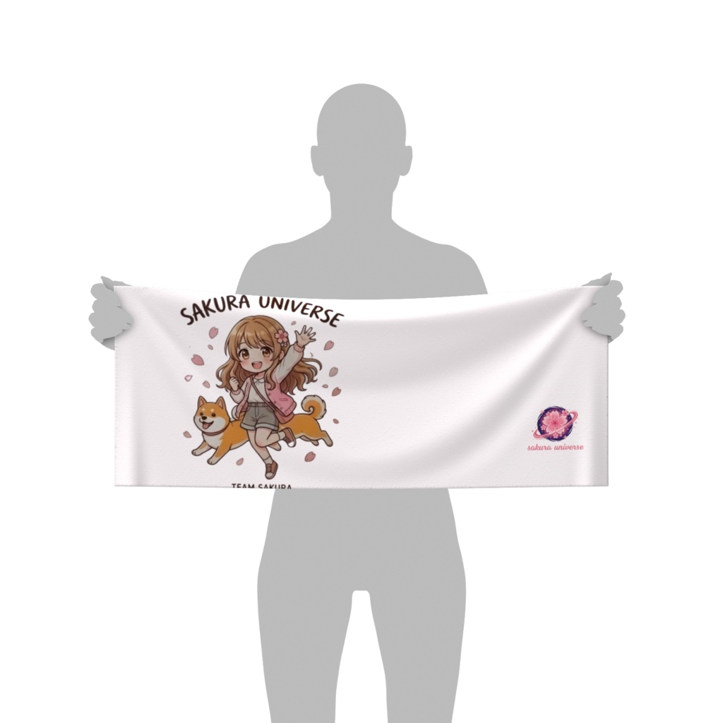 【TEAM SAKURA】さりげない可愛さ🌸 さくらとハルのフェイスタオル（控えめロゴver）
