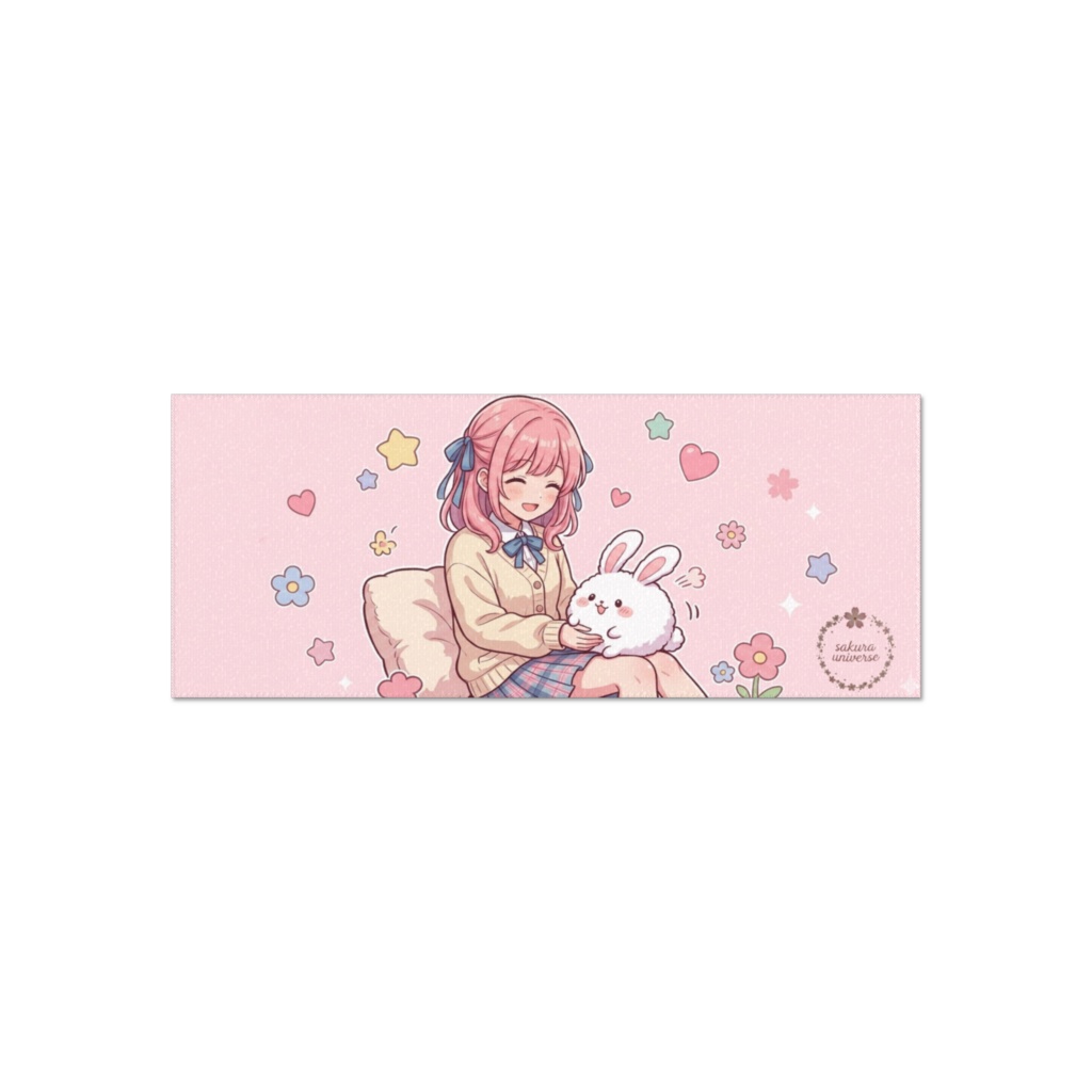 【Sakura Universe】心がふっとほどける🌸さくら&もちふわの癒やしフェイスタオル【姉ロゴ入り】