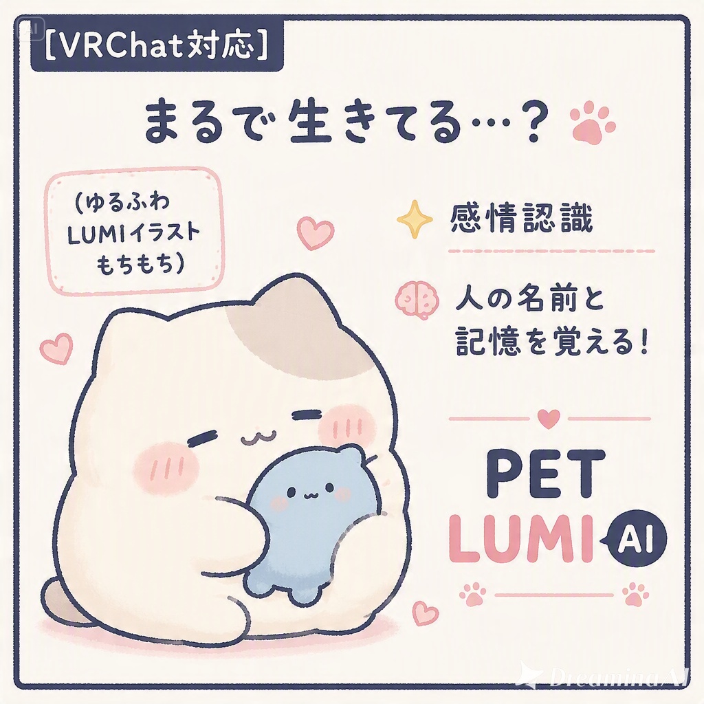 【VRC用】※ベータ版【PET LUMI AI】まるで生きてる??感情認識・人の名前と記憶を覚える!