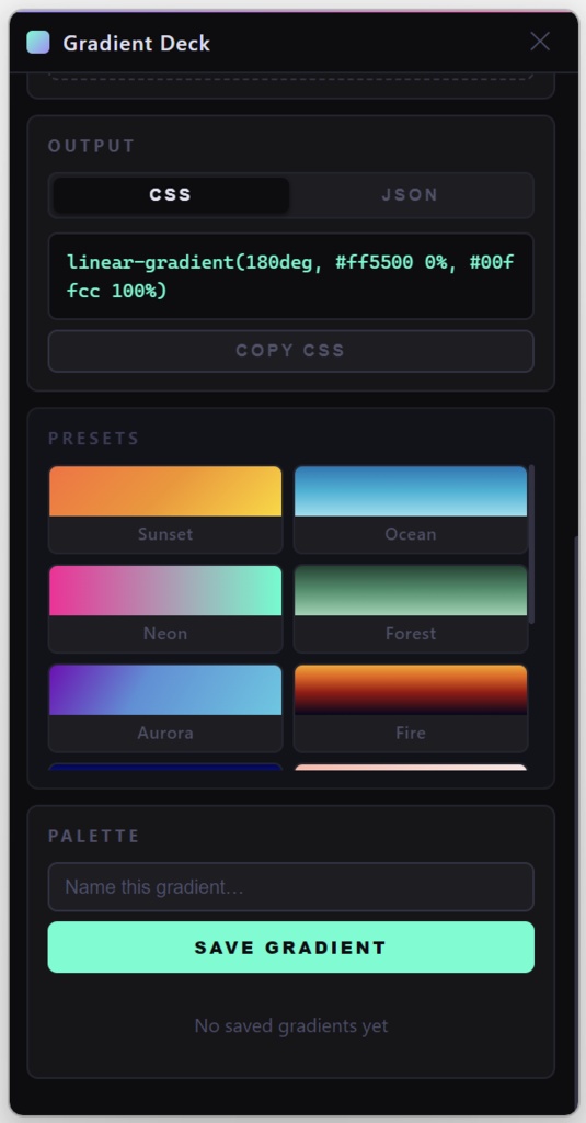 Gradient Deck — デスクトップ常駐グラデーションエディタ