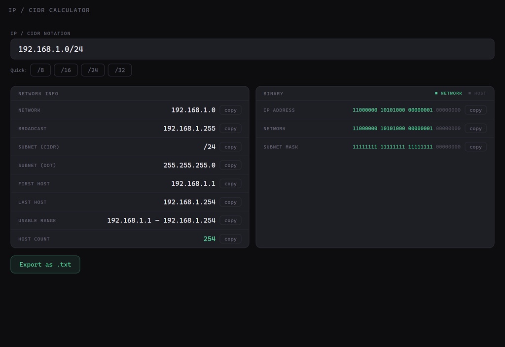 CIDR Calculator