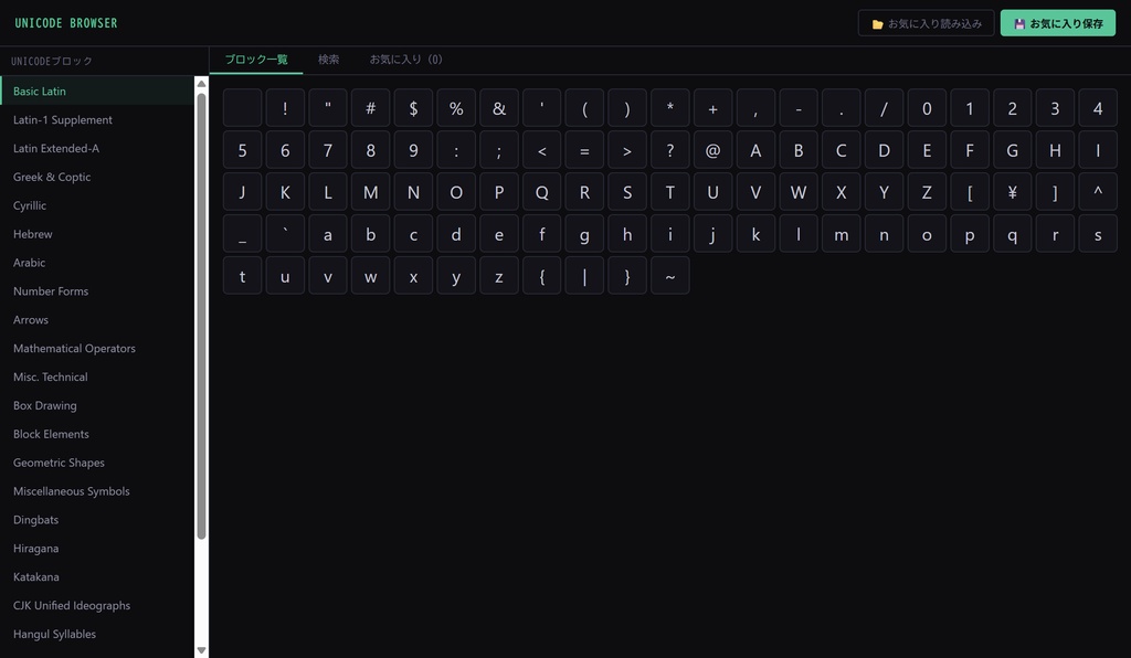 Unicode Browser