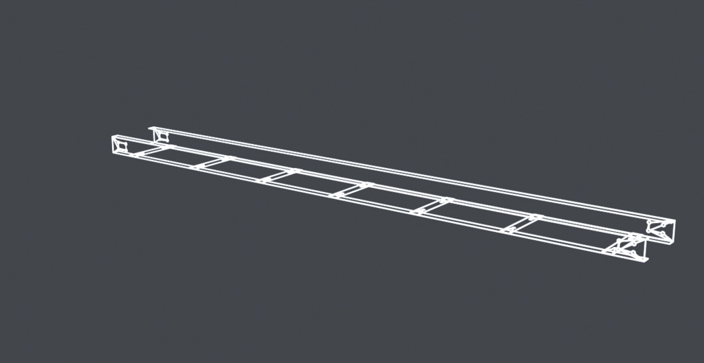 ケーブルラック 3Dモデル 25点セット|はしご型・幅100/200/300/400・直線/エルボ/T分岐/蓋/支持金具(FBX / glTF / blend・商用可)