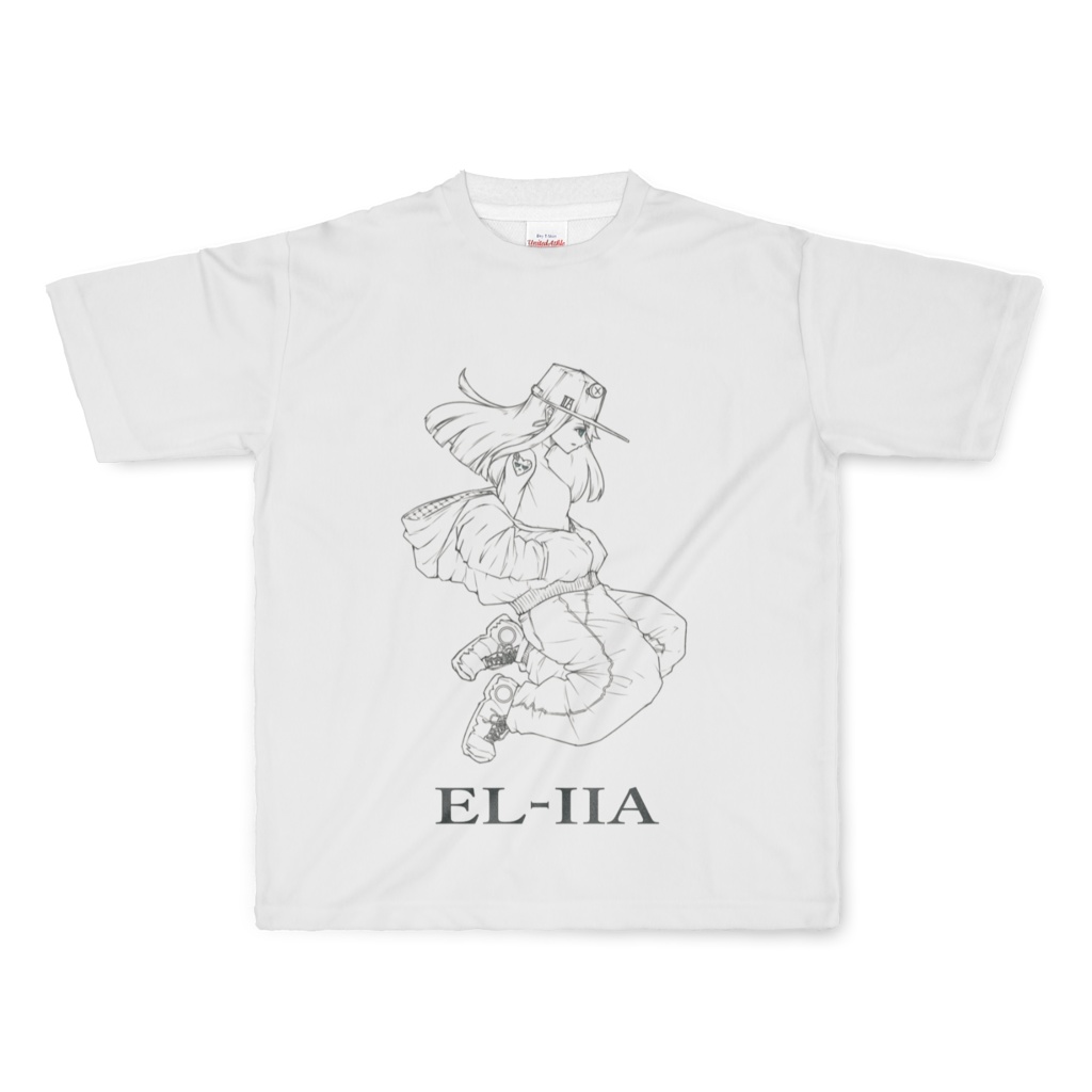 キャラTシャツ-エル-線画(背面印刷なし)