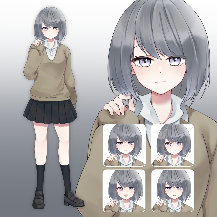 立ち絵素材（フリー）制服B3