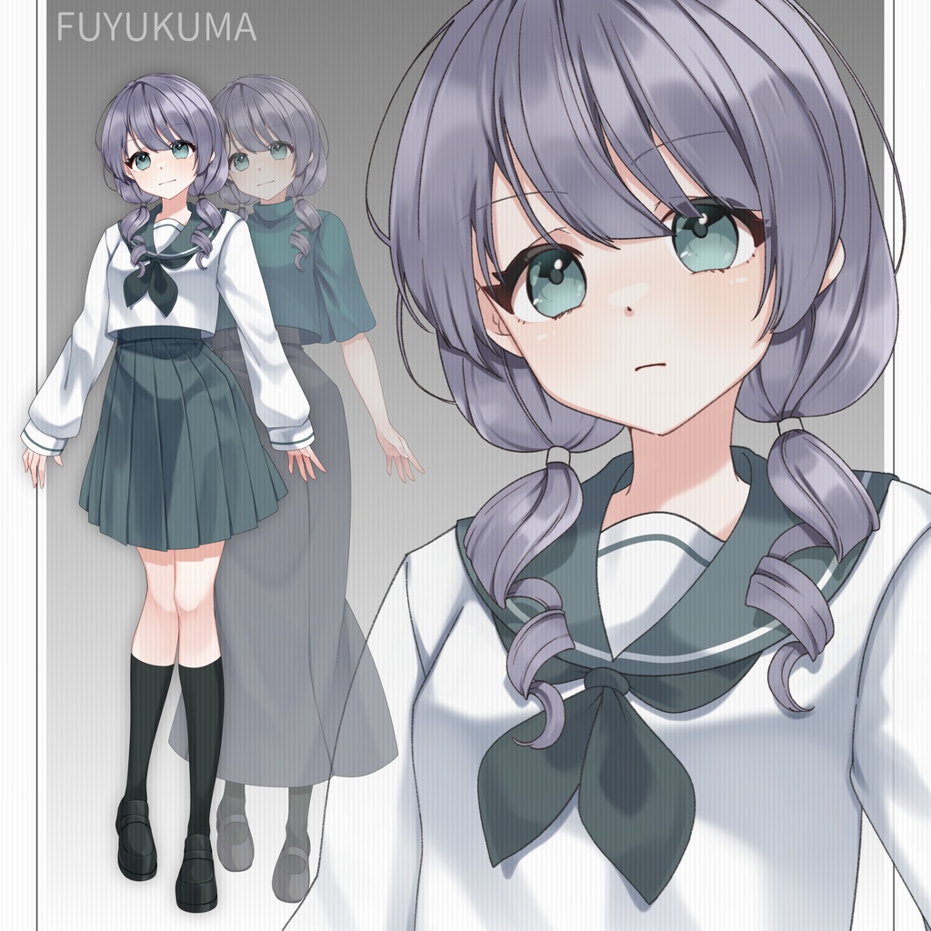 【無料/有料】立ち絵素材17_セーラー服【有料衣装差分あり】