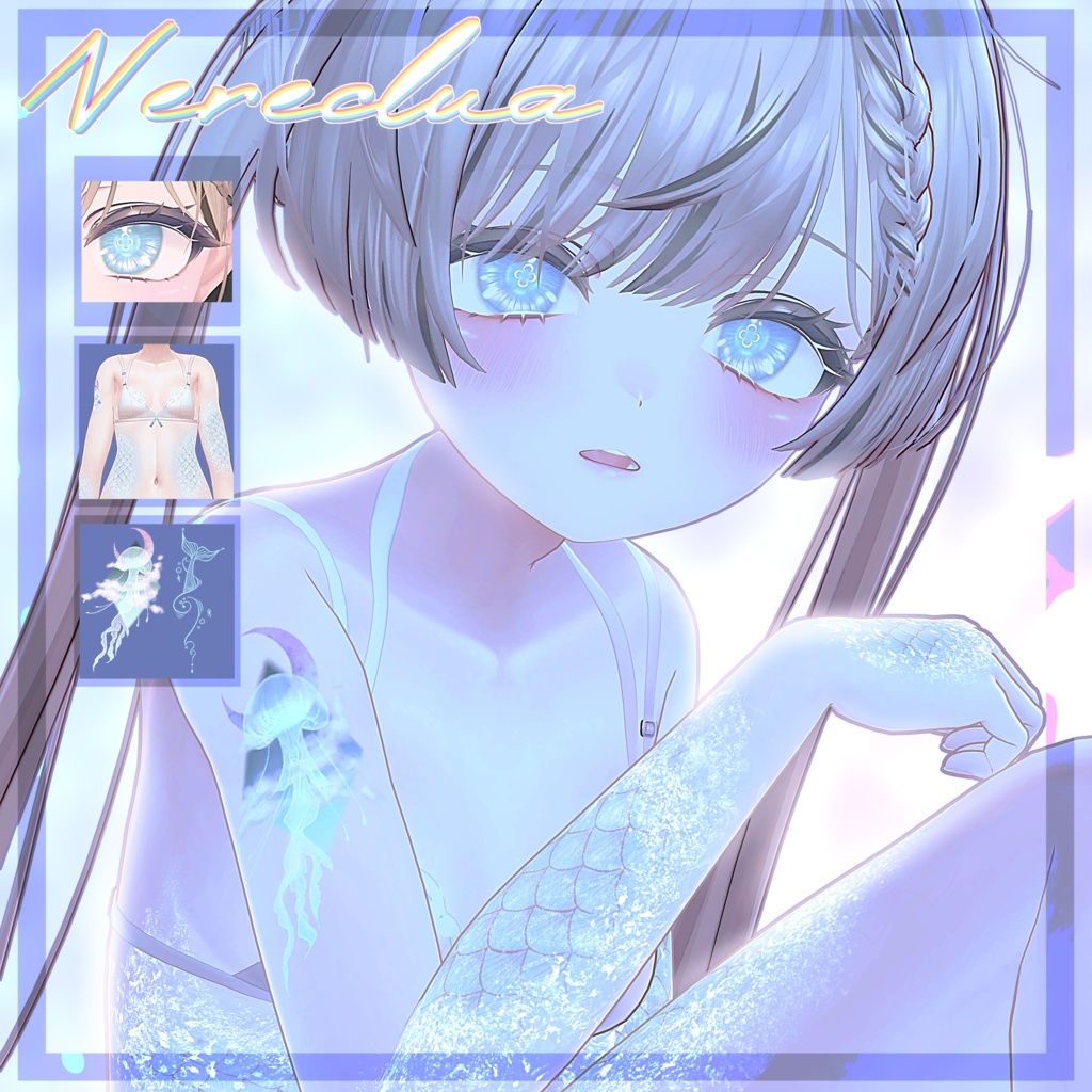 *:..｡o○Nereclua○o｡..:*クラゲアイテクスチャ＋タトゥーテクスチャ/eye texture＋tattoo texture【5アバター対応】