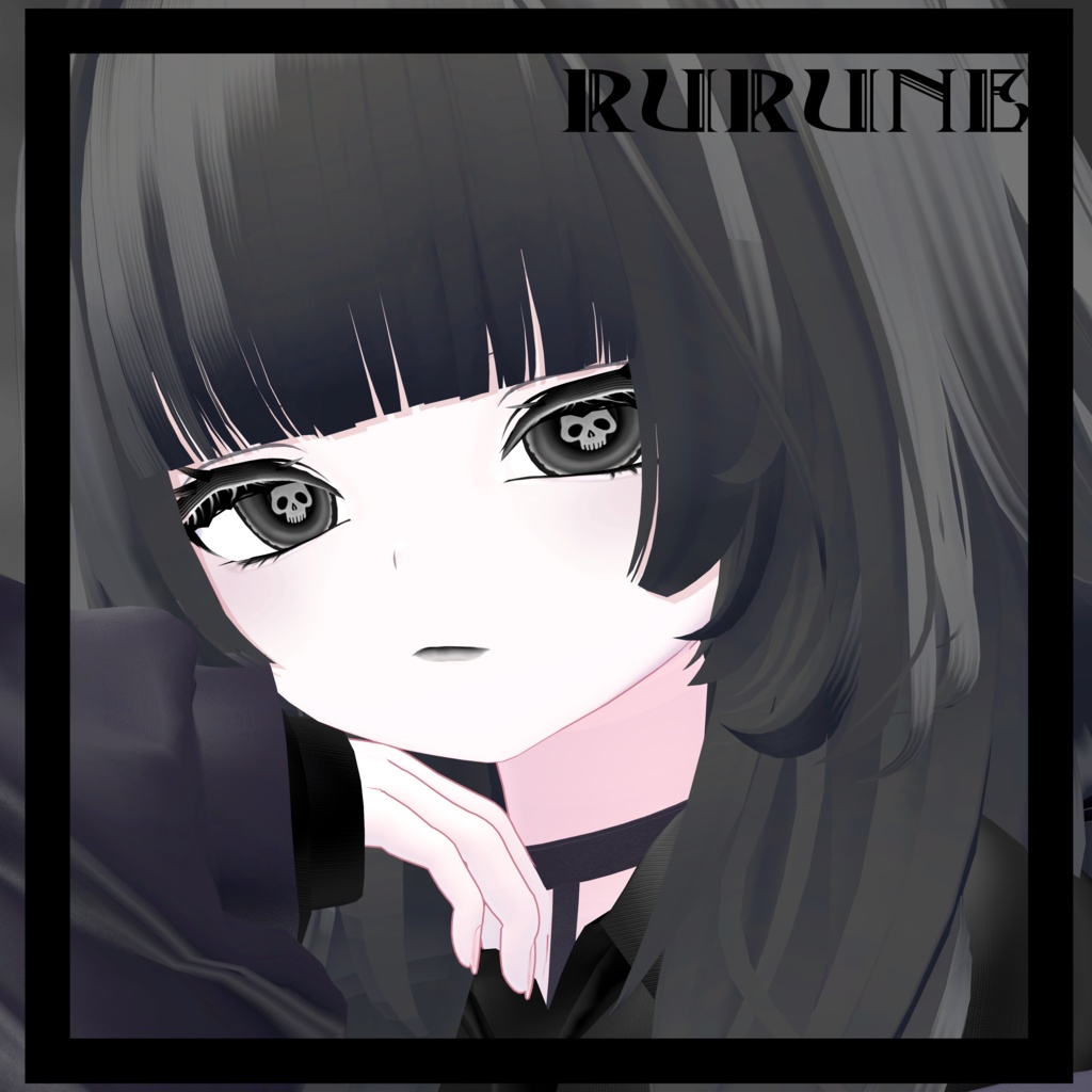 【5アバター対応】 ⋆.𖥔 ݁ ˖Skullic ˖ ݁ 𖥔⋆.アイテクスチャ+メイクアップテクスチャ/eye texture+make up texture/リアルな舌テクスチャ付