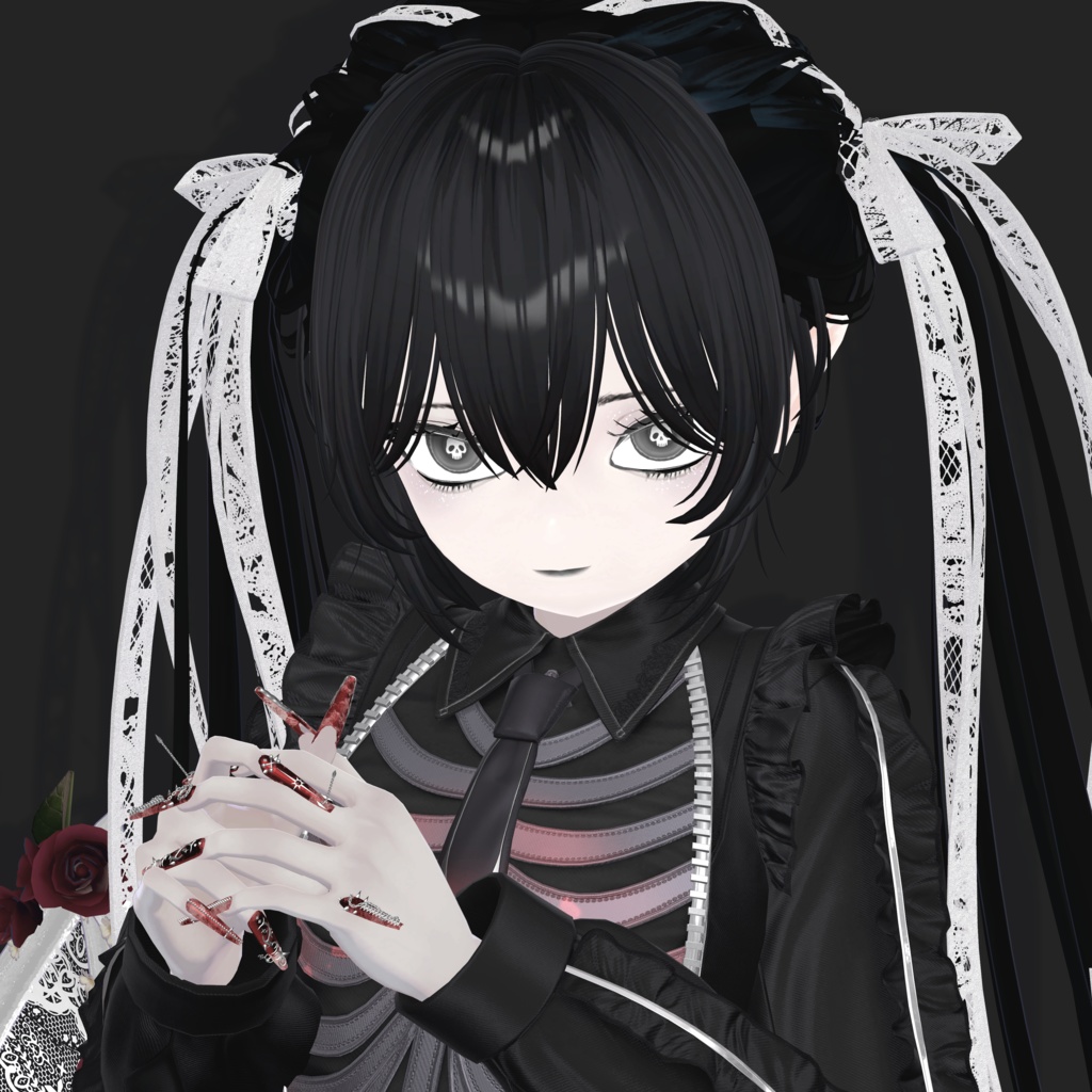 【5アバター対応】 ⋆.𖥔 ݁ ˖Skullic ˖ ݁ 𖥔⋆.アイテクスチャ+メイクアップテクスチャ/eye texture+make up texture/リアルな舌テクスチャ付