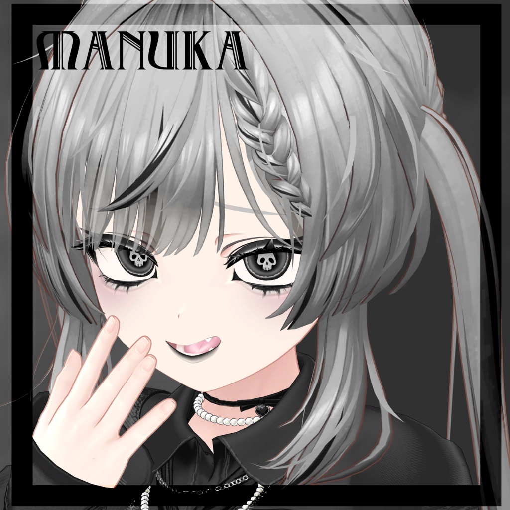 【5アバター対応】 ⋆.𖥔 ݁ ˖Skullic ˖ ݁ 𖥔⋆.アイテクスチャ+メイクアップテクスチャ/eye texture+make up texture/リアルな舌テクスチャ付