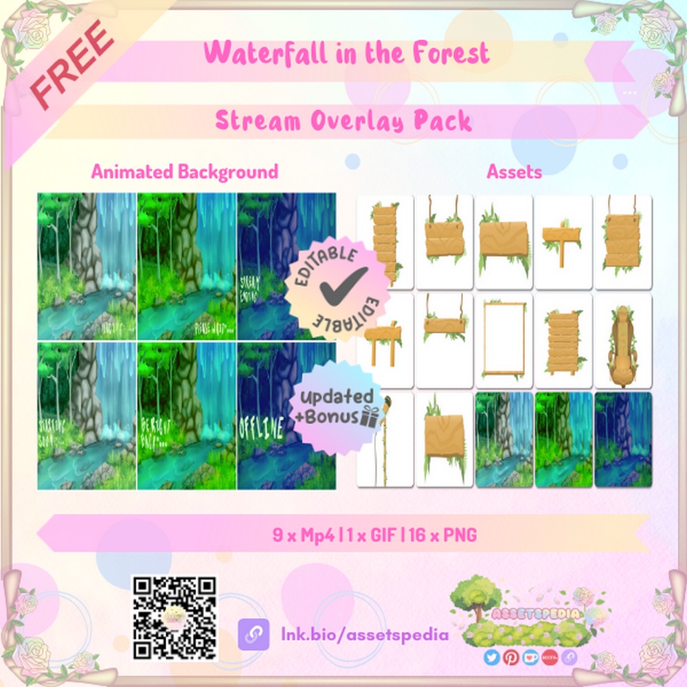 [F2U] Waterfall In the forest Overlay Pack