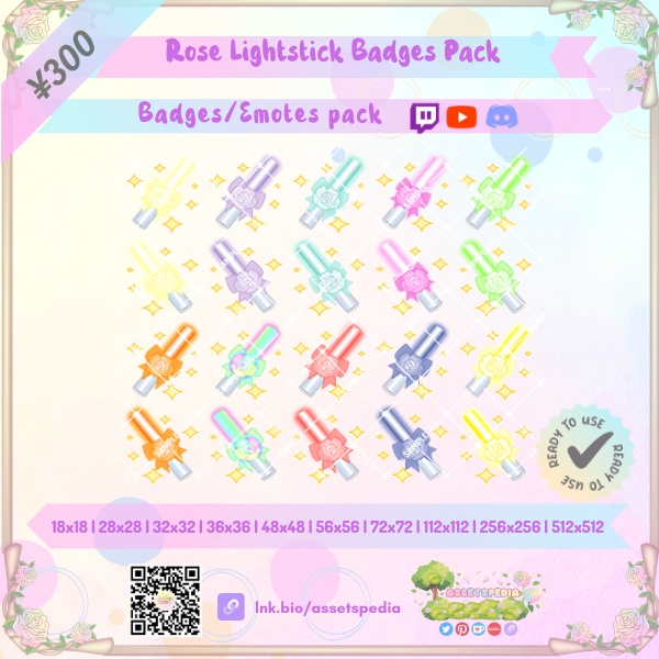 Rose Lightstick Badges&Emotes Pack