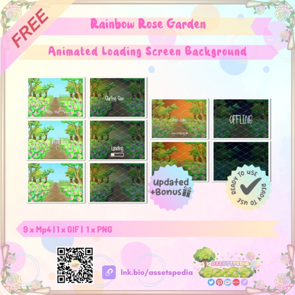 [F2U] Animated Loading Screen Background Rainbow Rose Garden