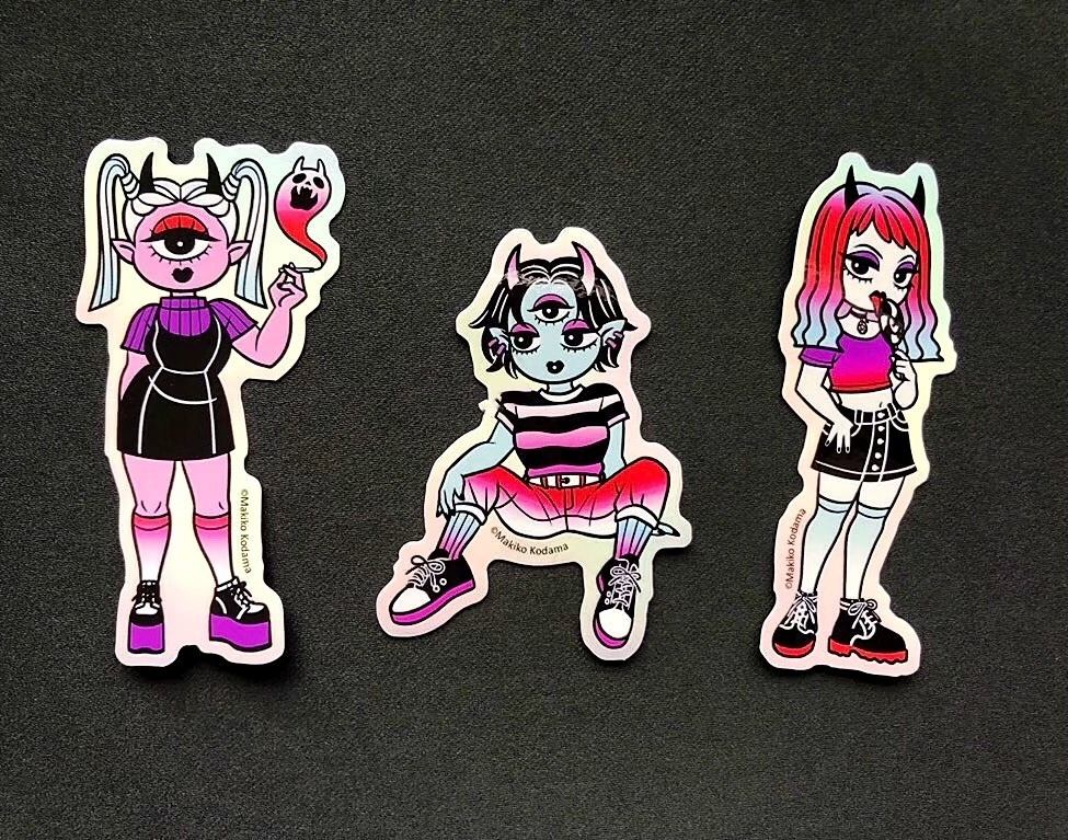 鬼っこ3人娘ステッカー