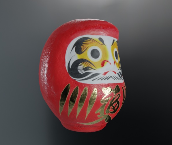 【3Dモデル】だるま ー赤ー