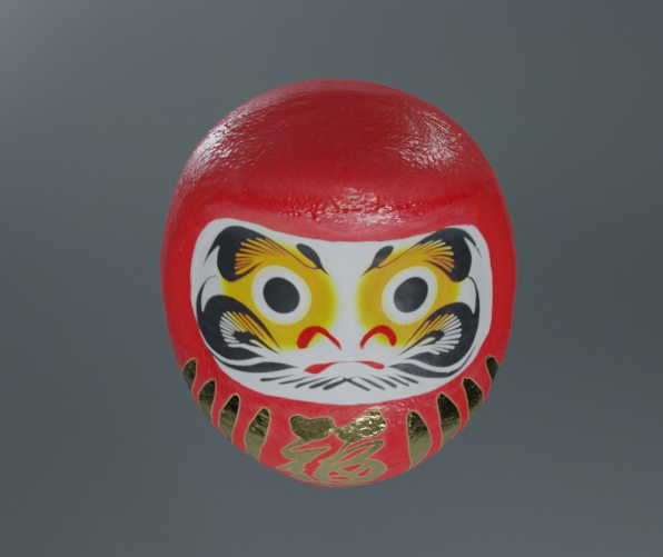 【3Dモデル】だるま ー赤ー