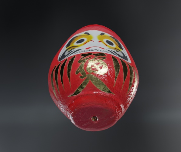 【3Dモデル】だるま ー赤ー