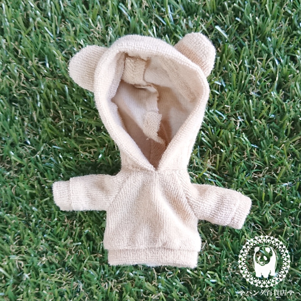 【オビツ11サイズ】 くまちゃんパーカー (しっぽ付き)