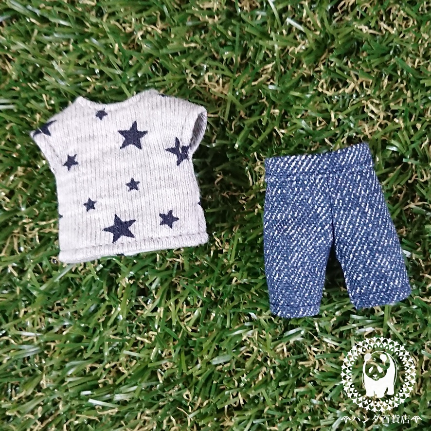 【オビツ11サイズ】 星柄Tシャツ&ハーフパンツ 2点セット
