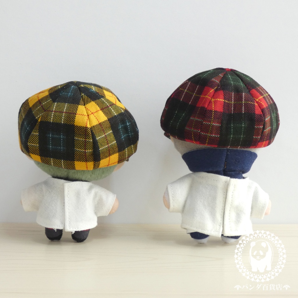 【10cm~12cmぬいぐるみ用】キャスケット帽 (チェック柄)【価格変更】