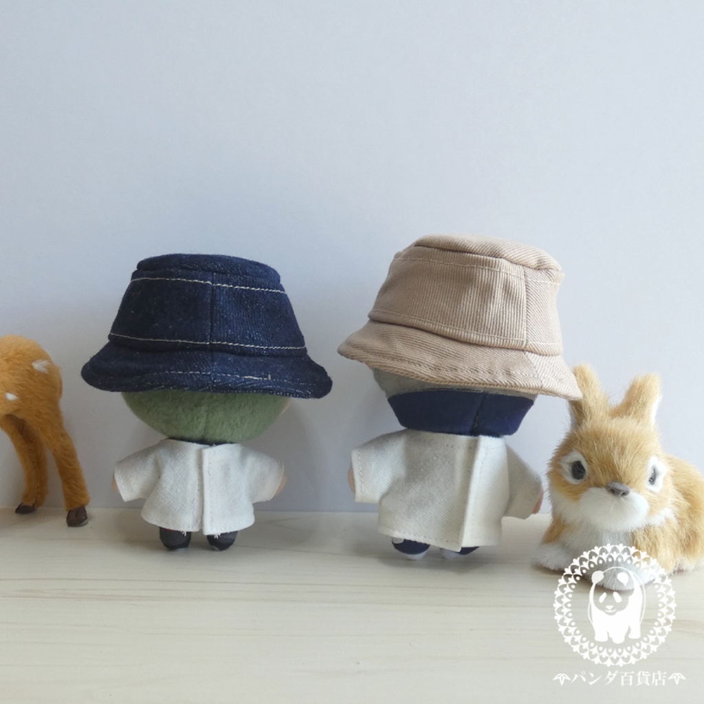 【10cm~12cmぬいぐるみ用】バケットハット(無地)