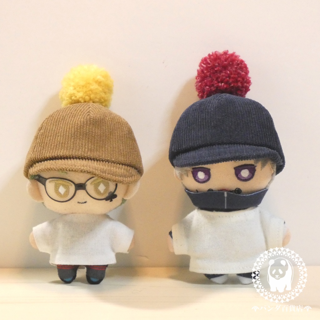 【10cm~12cmぬいぐるみ用】野球帽 (ぽんぽん付きコーデュロイ風)