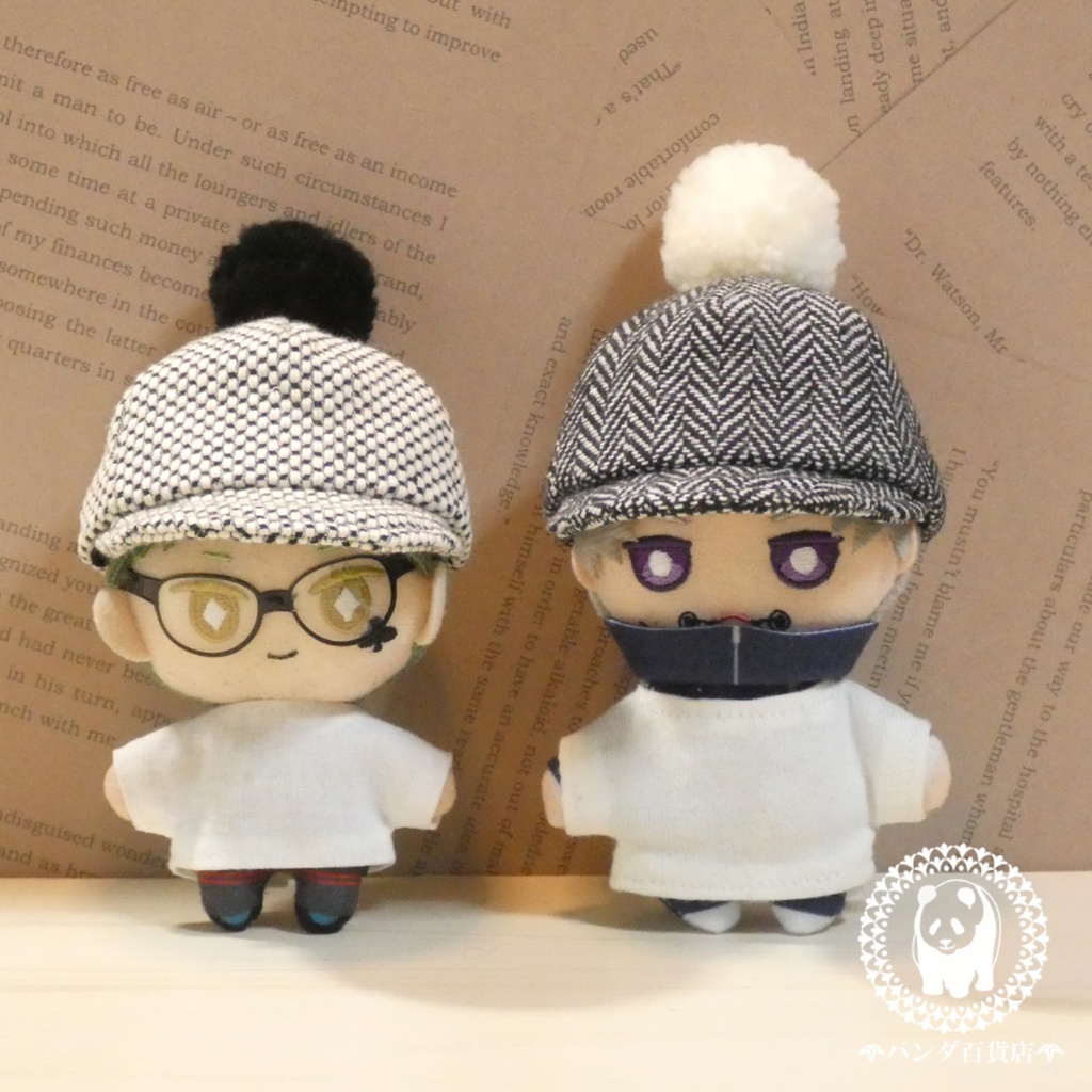 【10cm~12cmぬいぐるみ用】野球帽 (ぽんぽん付きモノトーン)