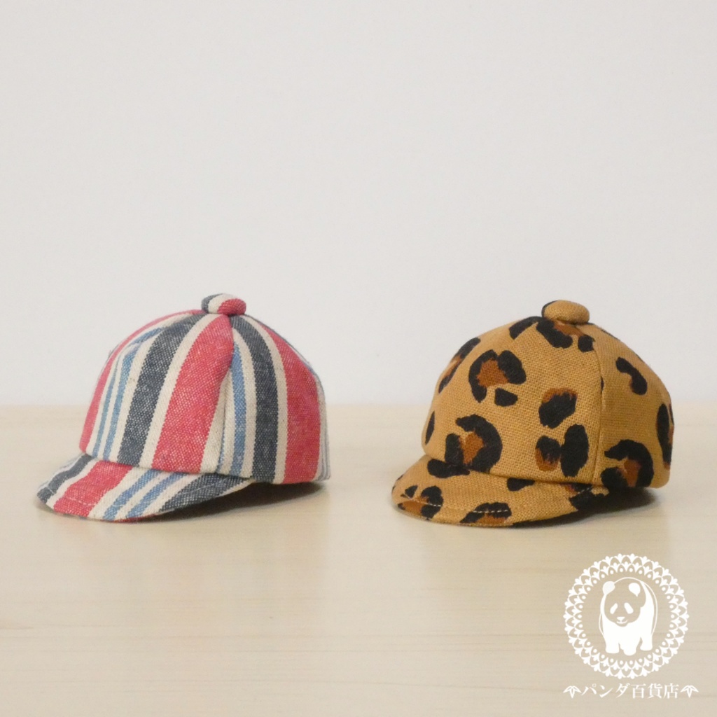 【10cm～12cmぬいぐるみ用】野球帽 (柄物)