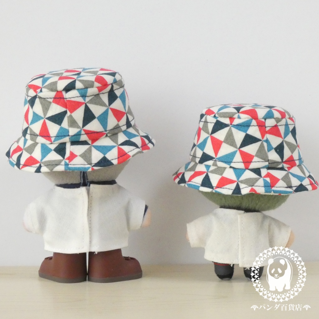 【10cm~12cmぬいぐるみ用】バケットハット(三角柄)