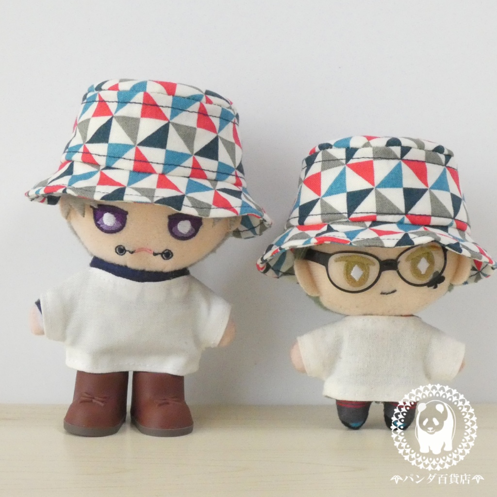 【10cm~12cmぬいぐるみ用】バケットハット(三角柄)