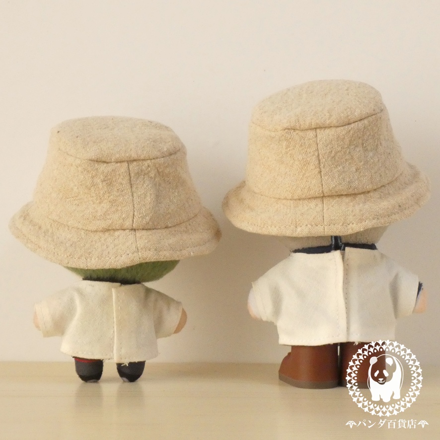 【10cm~12cmぬいぐるみ用】バケットハット (ナチュラル)