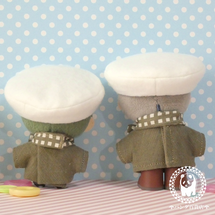 【10cm~12cmぬいぐるみ用】ベレー帽 (ホワイト)