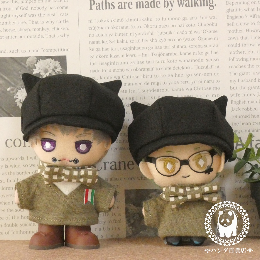 【10cm~12cmぬいぐるみ用】猫耳キャスケット帽