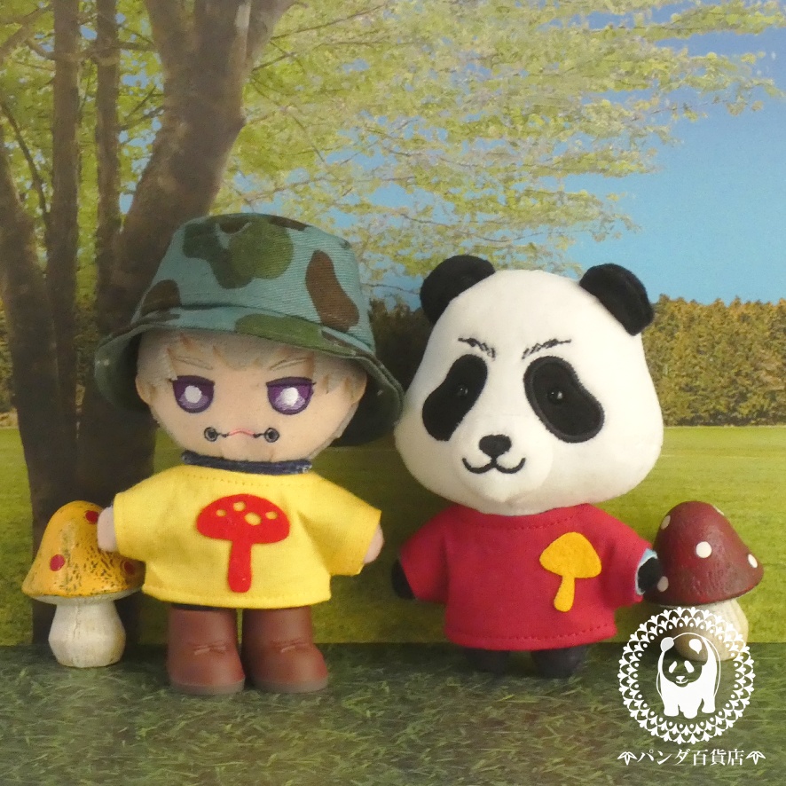 【12cmぬいぐるみ用】キノコ柄Tシャツ