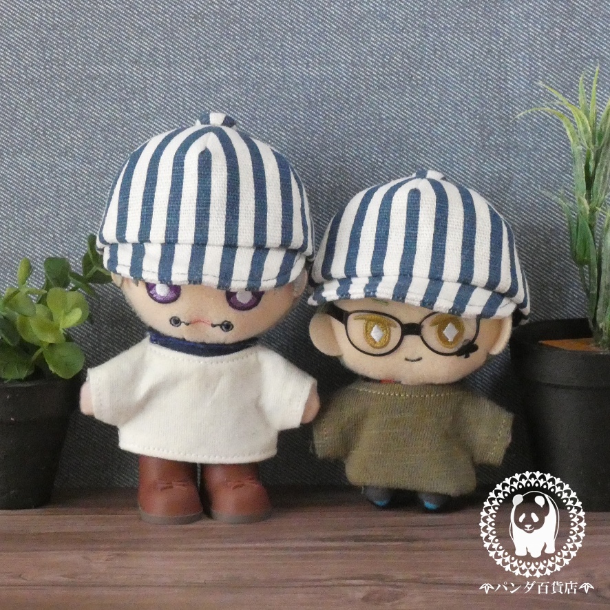 【10cm~12cmぬいぐるみ用】野球帽 (ストライプ柄)