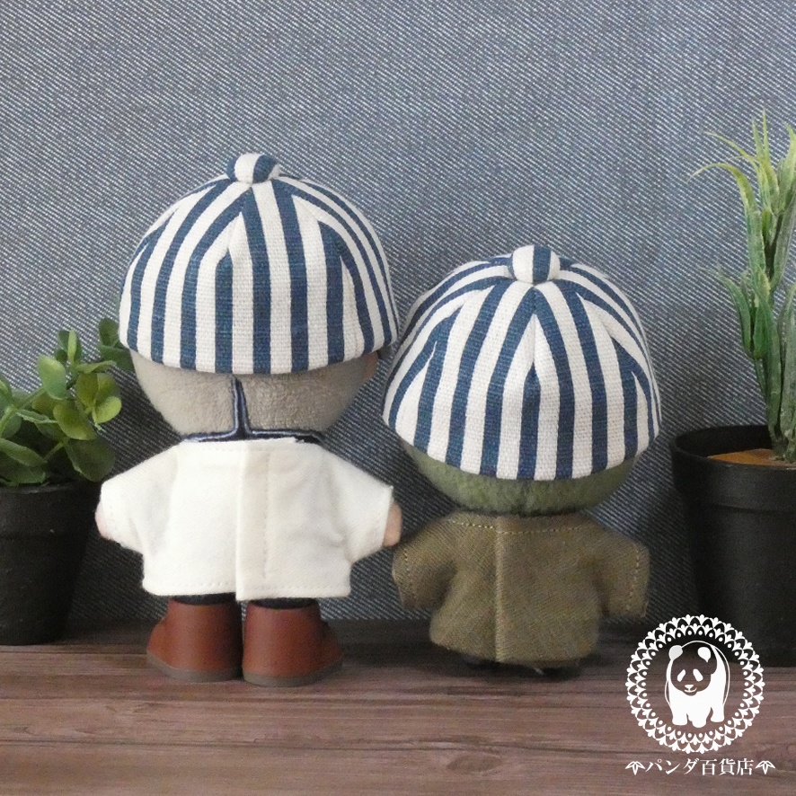 【10cm~12cmぬいぐるみ用】野球帽 (ストライプ柄)