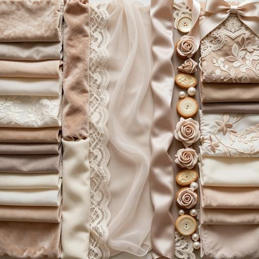 レース、布素材｜ゴールド・シルバー・ブラウンカラー｜lace, fabric｜M0005