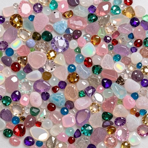 宝石、クリスタル素材｜ピンク・パープル・グリーンカラー｜gem, crystal｜M0014