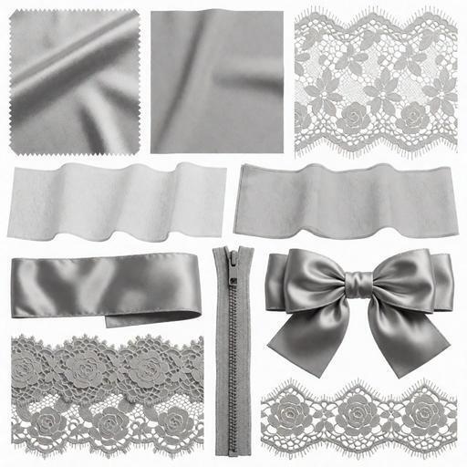 布、レース素材｜グレー・白・黒カラー｜fabric, lace｜M0107