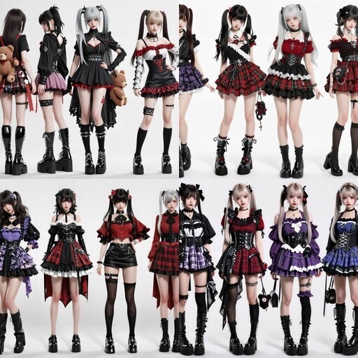 LRUX✝ 顔つき実写系キャラクター 5枚セット (30人)— 地雷×量産×ゴシック×パンク / 世界観統一パック Vol.15 —