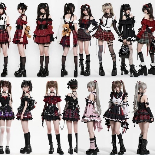 LRUX✝ 顔つき実写系キャラクター 5枚セット (28人）— 地雷×量産×ゴシック×パンク / 世界観統一パック Vol.17 —
