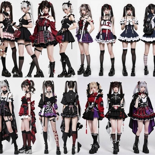 LRUX✝ 顔つき実写系キャラクター 5枚セット (28人）— 地雷×量産×ゴシック×パンク / 世界観統一パック Vol.18 —